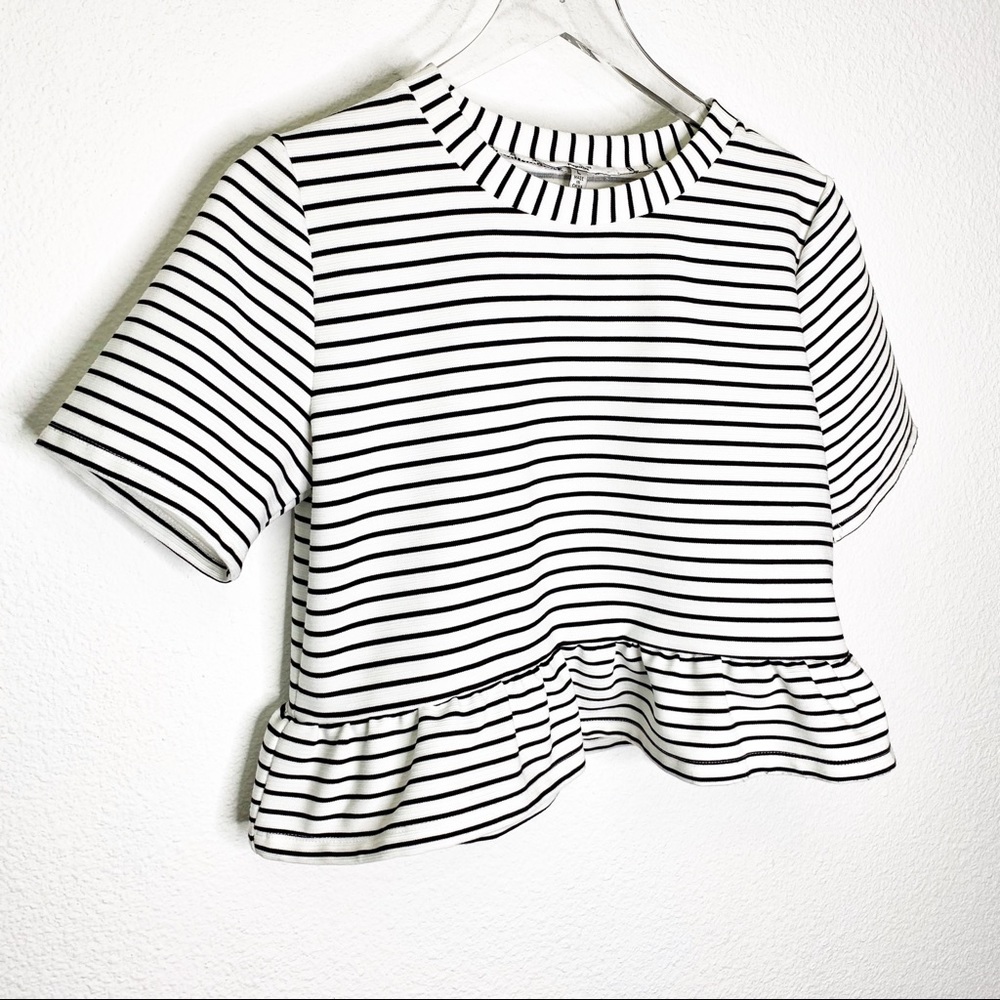 Papaya Striped Ruffle Top - Picture 2 of 5